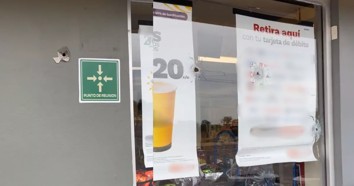 Balaceras en el ejido Canán, Culiacán: daños en tienda de autoservicio y gasolinera