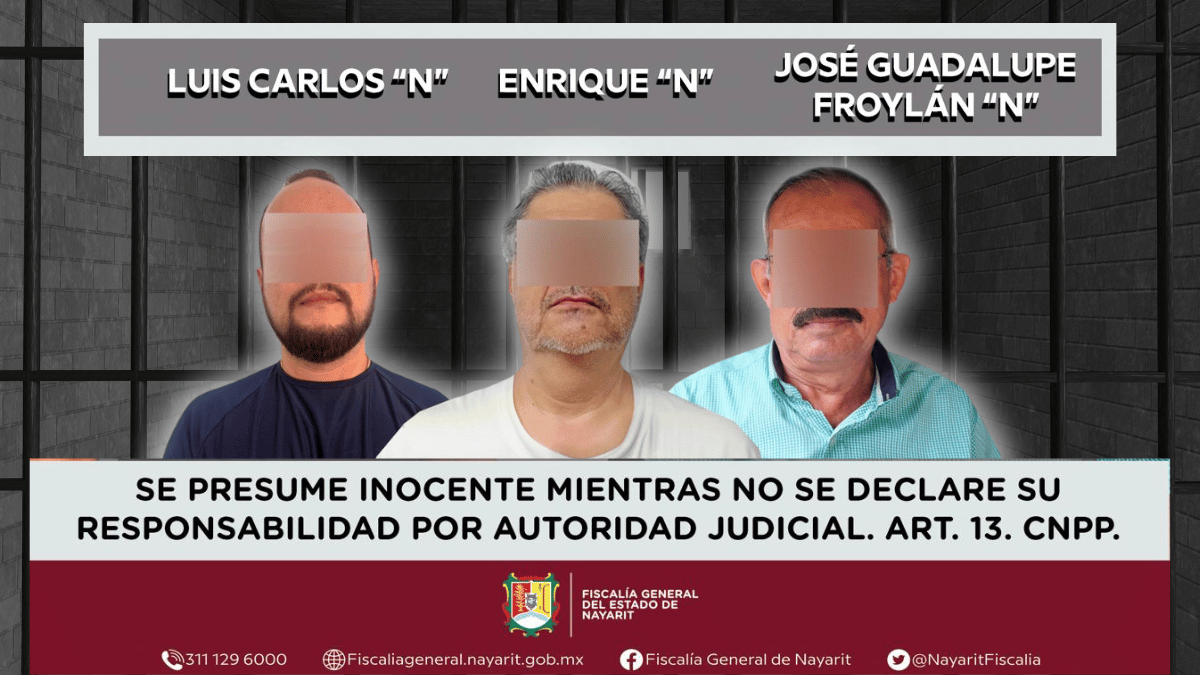 Juez ordena prisión preventiva para tres supuestos miembros de una red de fraude inmobiliario en Nayarit