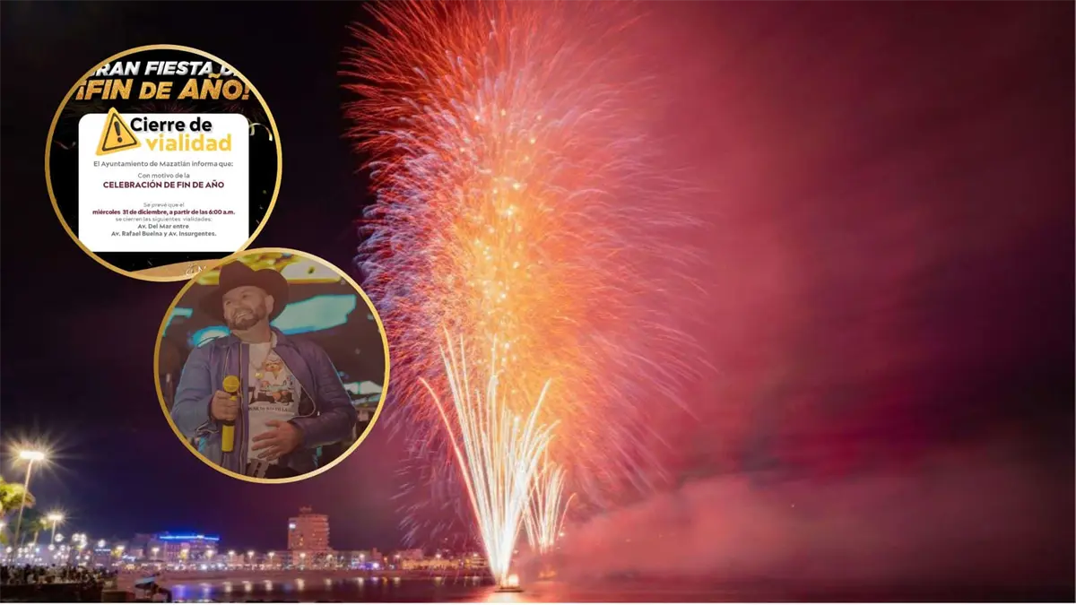 Cierre de tráfico en el malecón de Mazatlán por las celebraciones de Fin de Año