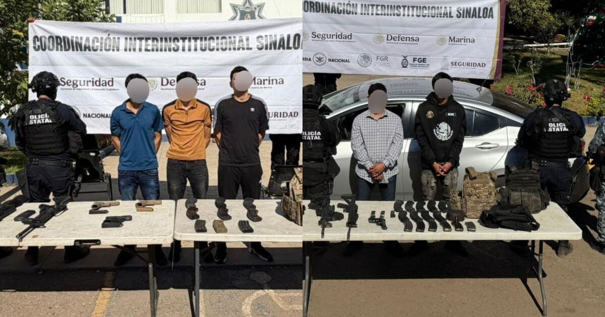 Cinco hombres armados arrestados y vehículos robados recuperados en Nuevo Altata, Navolato