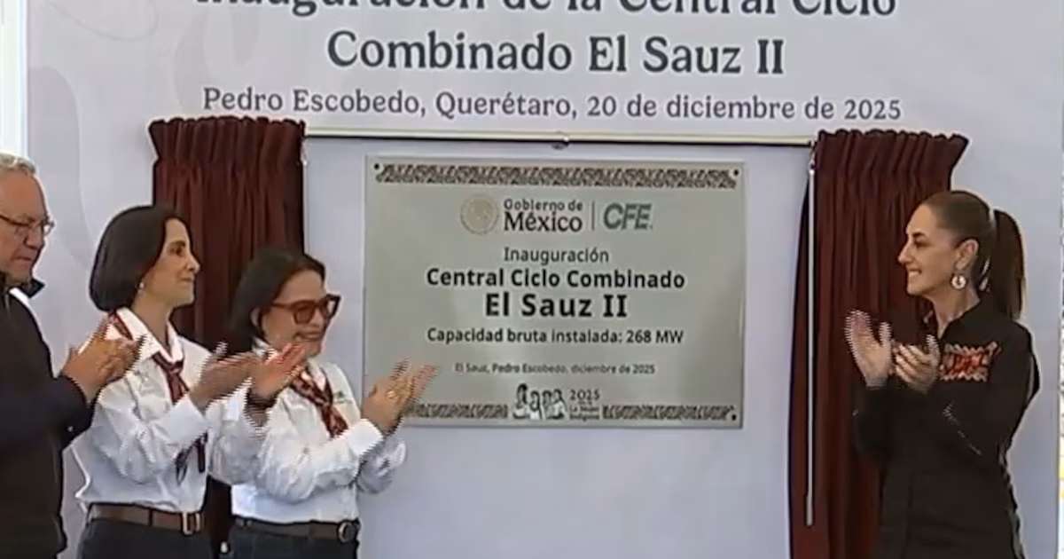 Claudia Sheinbaum presenta nueva planta eléctrica en Querétaro y rinde homenaje a los trabajadores de la CFE