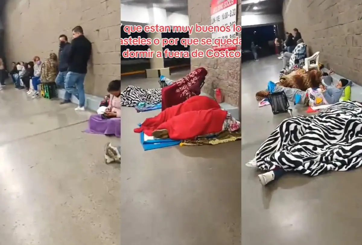 Clientes en Guadalajara pasan la noche afuera de Costco para conseguir compras navideñas