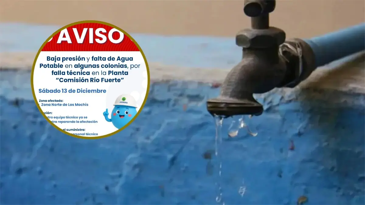 Colonias del norte de Los Mochis sin agua debido a una avería en la planta