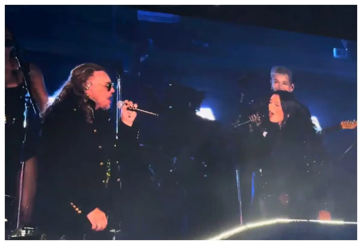 Dua Lipa deja huella en CDMX al interpretar “Oye Mi Amor” junto a Fher Olvera de Maná