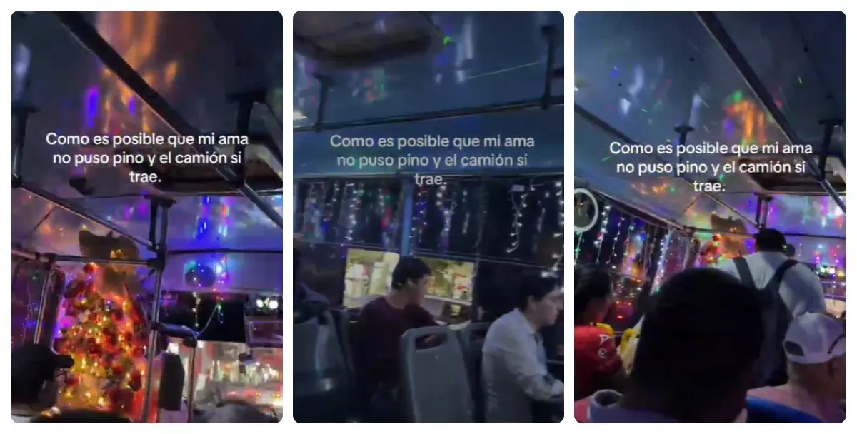 El camión urbano de Los Mochis arrasa en redes gracias a su impresionante decoración navideña