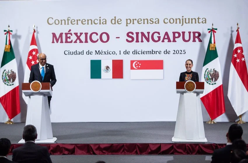El presidente de Singapur de visita anuncia la apertura de la primera embajada de su país en México.