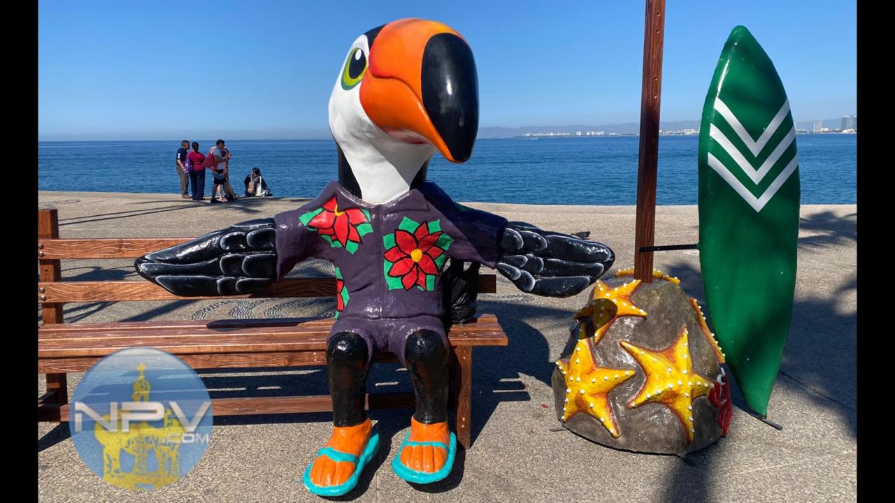 El tucán, emblema del gobierno municipal, brilla en el Malecón 1