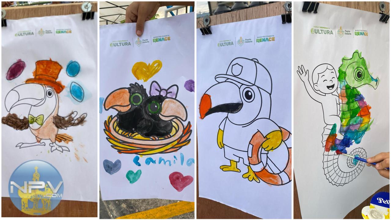 Fomentan la creatividad infantil con actividades de dibujo en colonias de Puerto Vallarta