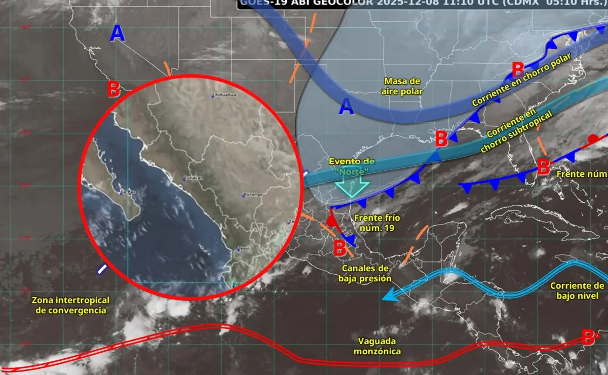 Frente Frío 19: Cambios Climáticos en Sinaloa y Pronóstico para el 8 de Diciembre