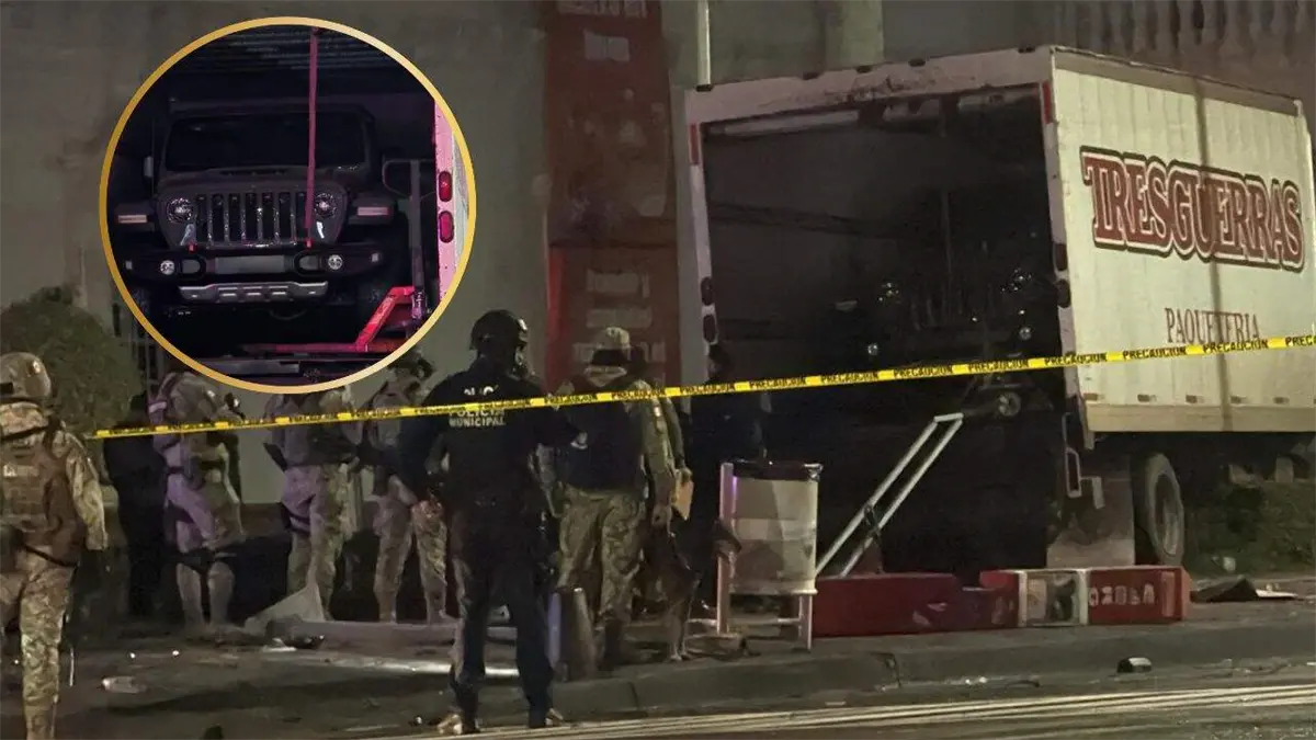 Jeep robada hallada en un camión de paquetería en el Centro de Culiacán, según la Fiscalía