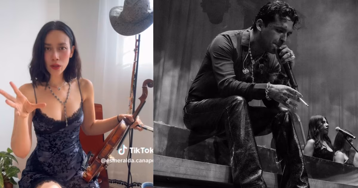 La violinista Esmeralda Camacho luce un collar parecido al de Nodal y despierta rumores de nuevo.