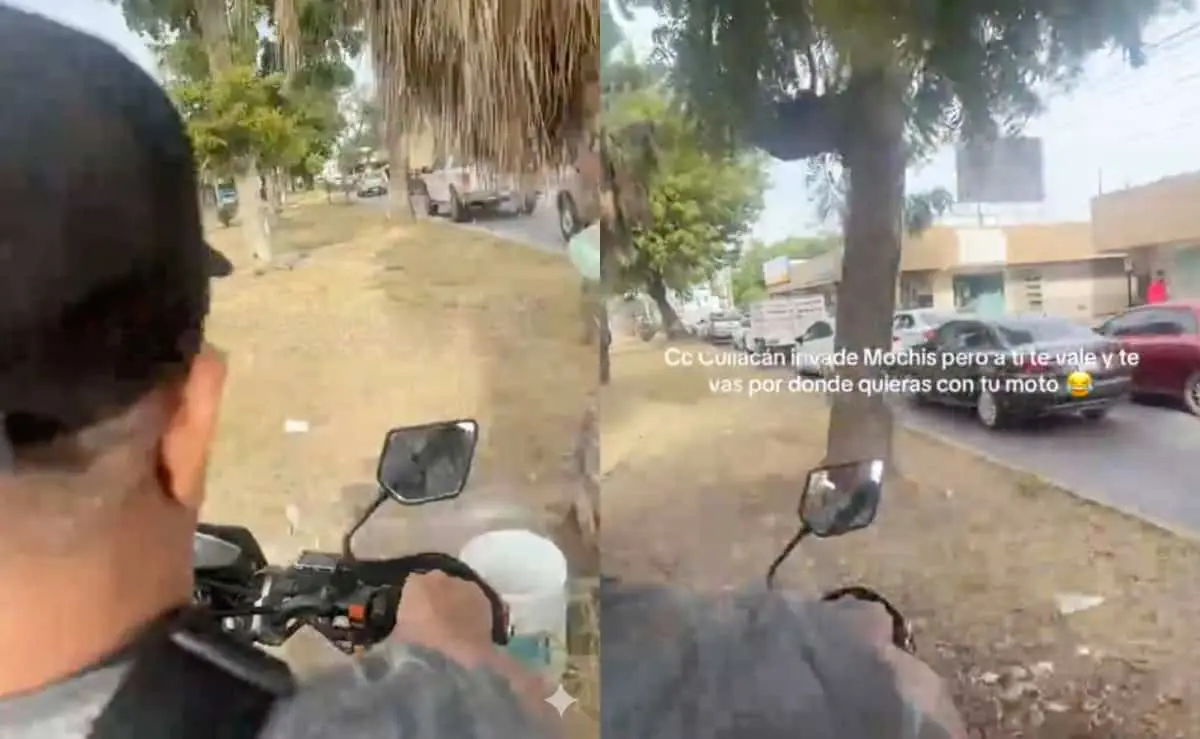 Motociclista transita por camellón y causa furor en Los Mochis