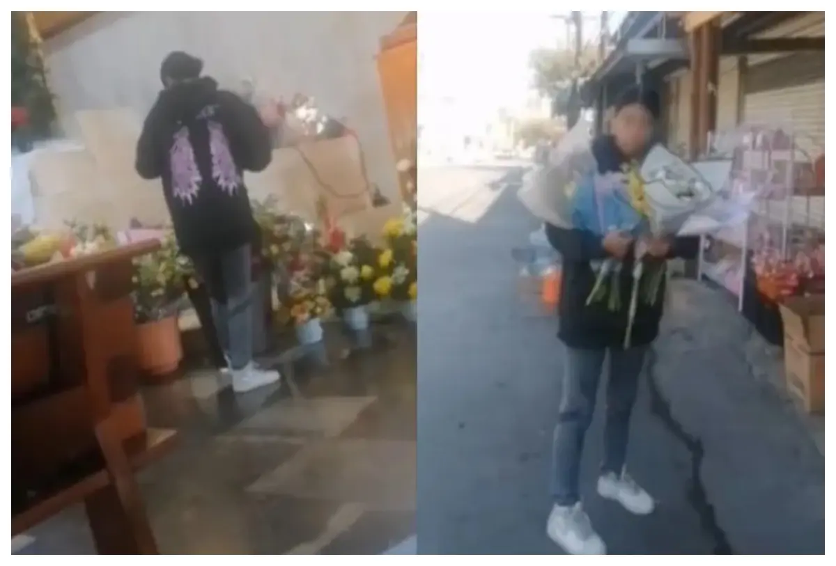Mujer es sorprendida robando flores de ofrendas en la Basílica de Guadalupe en Monterrey para venderlas
