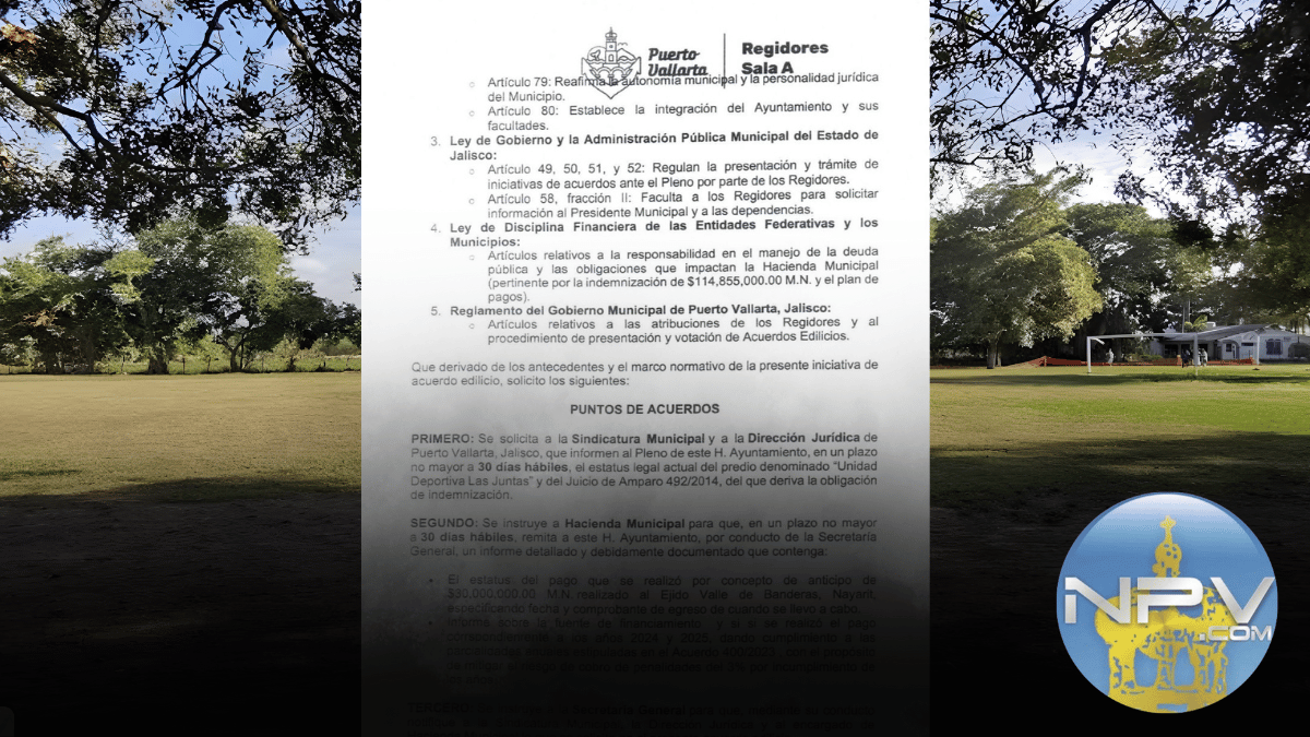 Solicitan información sobre el estatus legal de la unidad deportiva en Las Juntas