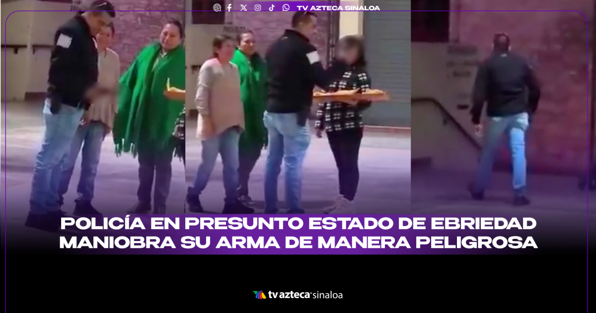 VIDEO| Un policía de Oaxaca maneja su arma de forma temeraria ante civiles