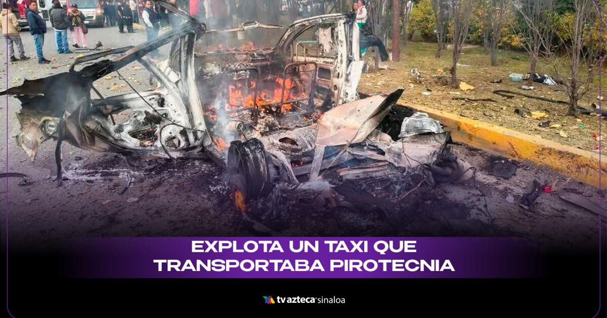 VIDEO| ¡Desastroso momento! Explota un taxi cargado de pirotecnia y una menor resulta herida