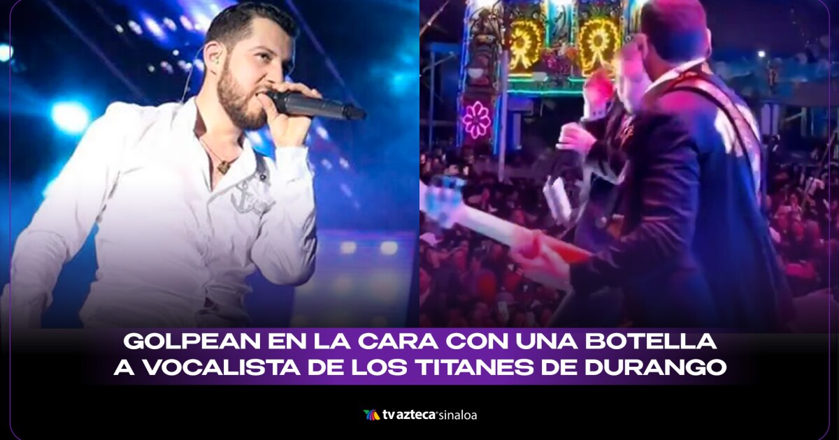 VIDEO| ¡Impactante! Vocalista de 'Los Titanes de Durango' recibe un golpe en la cara con una botella durante su concierto