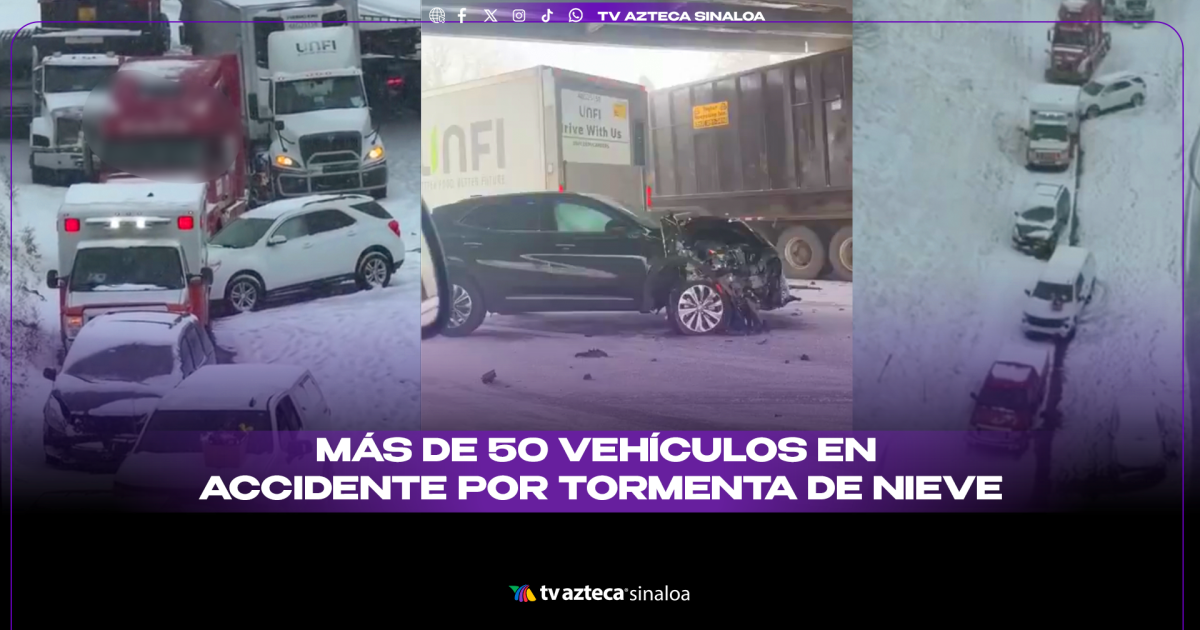 VIDEO| ¡Más de 50 autos colisionan en un accidente causado por la tormenta de nieve!