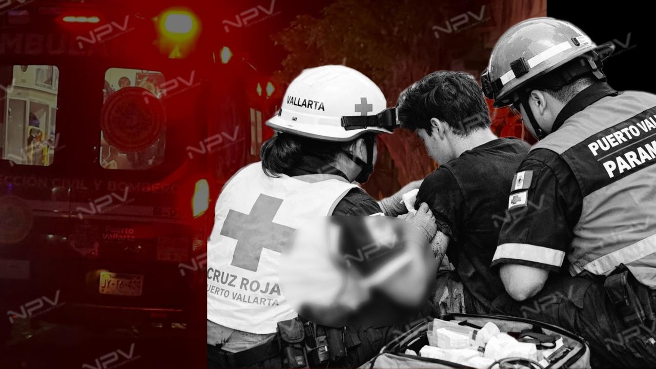 Bomberos rescatan a un joven en peligro de caer del puente sobre el río Pitillal