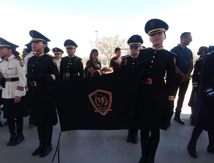 Estrella Palacios da inicio al Encuentro Nacional de Bandas de Guerra y Escoltas “Perla del Pacífico” en el puerto, del 24 al 26 de abril, con la participación de 18 estados de México.