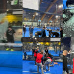 Susto en México: un jugador español rompe el cristal de la cancha y cae sobre un aficionado